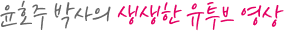 윤호주 박사의 생생한 유튜브 영상